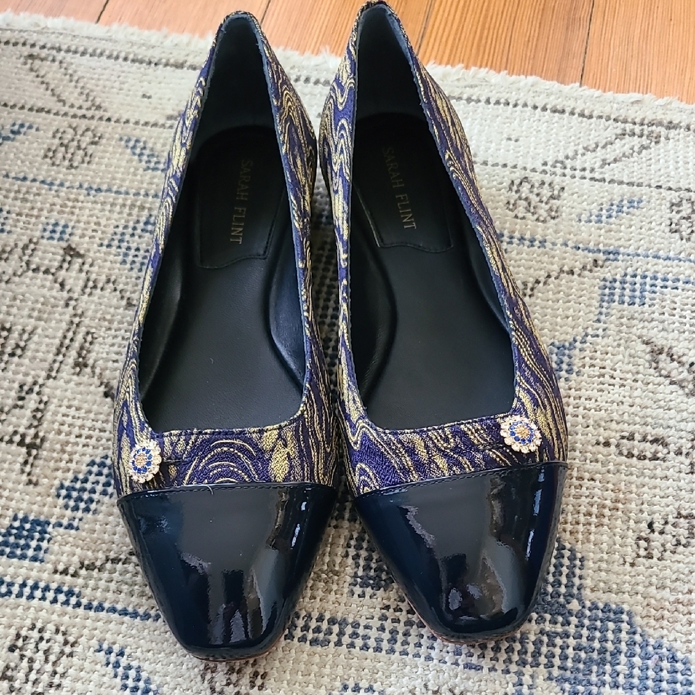 Sarah Flint Women's Blue and Gold Flats
